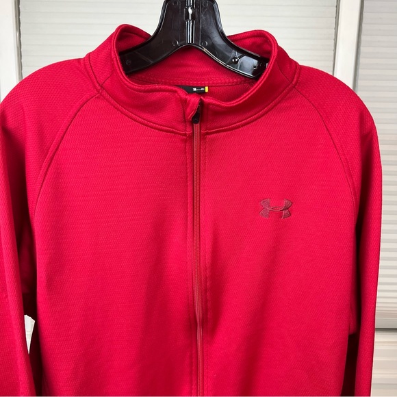 Under Armour Full Zip Red Knit Jacket - Picture 2 of 8